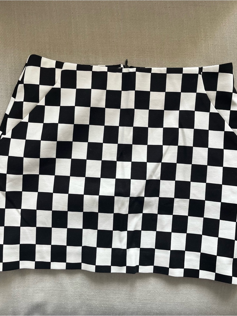 Zara Black and White Checkered Mini Skirt